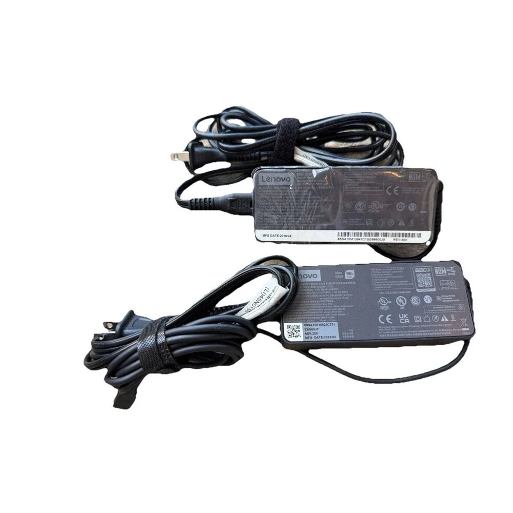 Lenovo ADLX65YCC2D & ADLX65YCC2A 65W USB Type-C Laptop Charger Bundle OEM 2pk